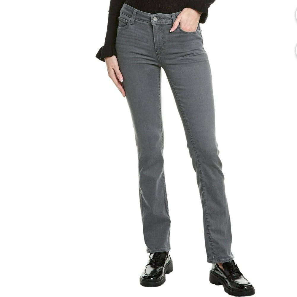 Nwot Paige Skyline Straight Leg Jeans In Silver Lining